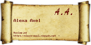 Alexa Axel névjegykártya